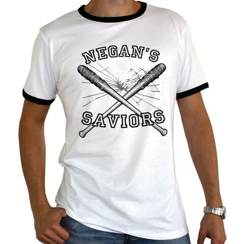 T- Shirt - The Walking Dead - Negan's Saviors - Homme -  Blanc  - Premium Xl
